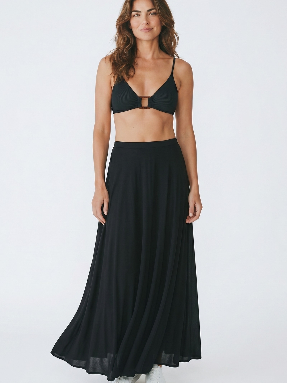 BECCA Black Bikini Top with Removable Cups